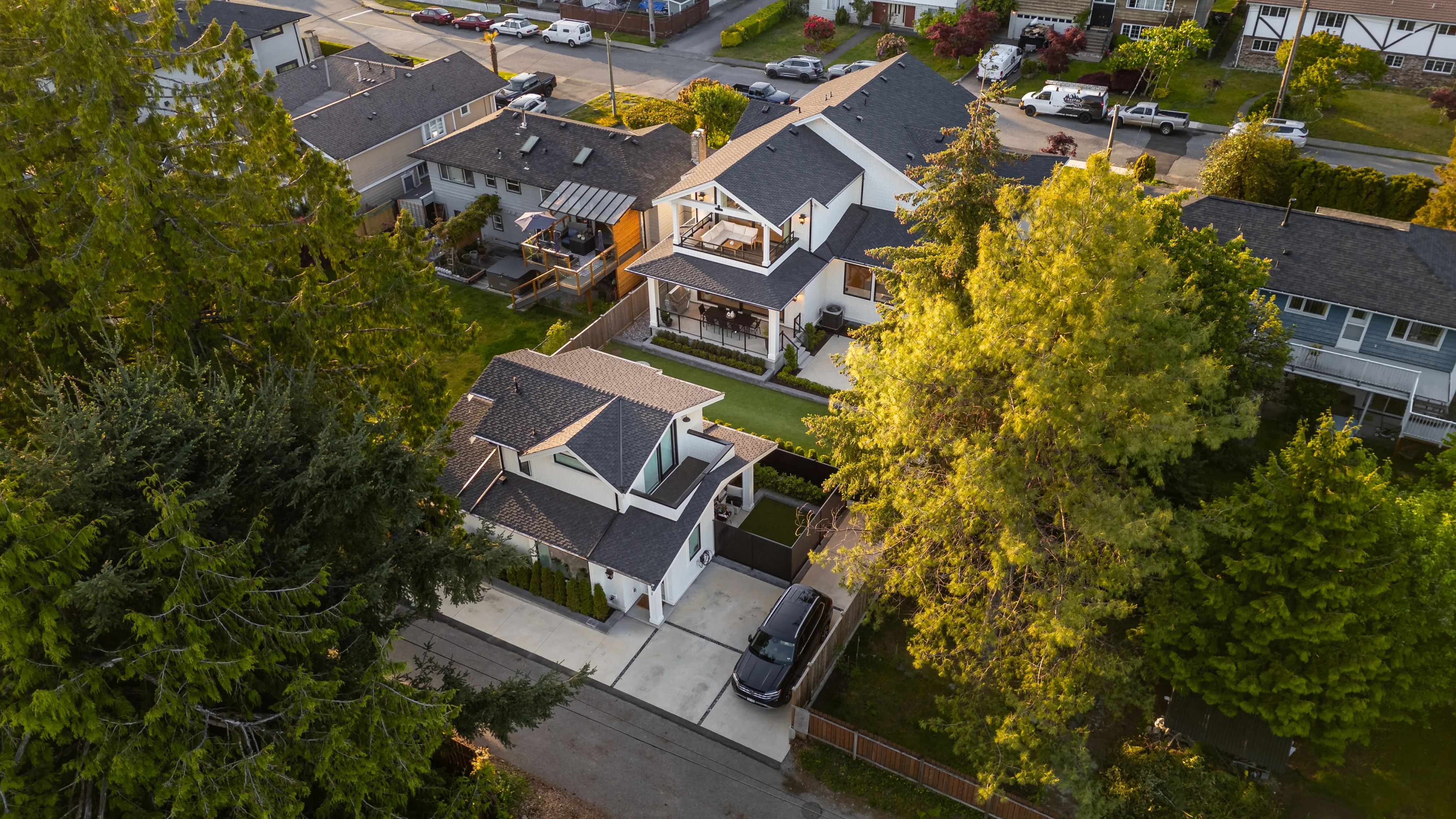 Completed reroof from above Lower Mainland