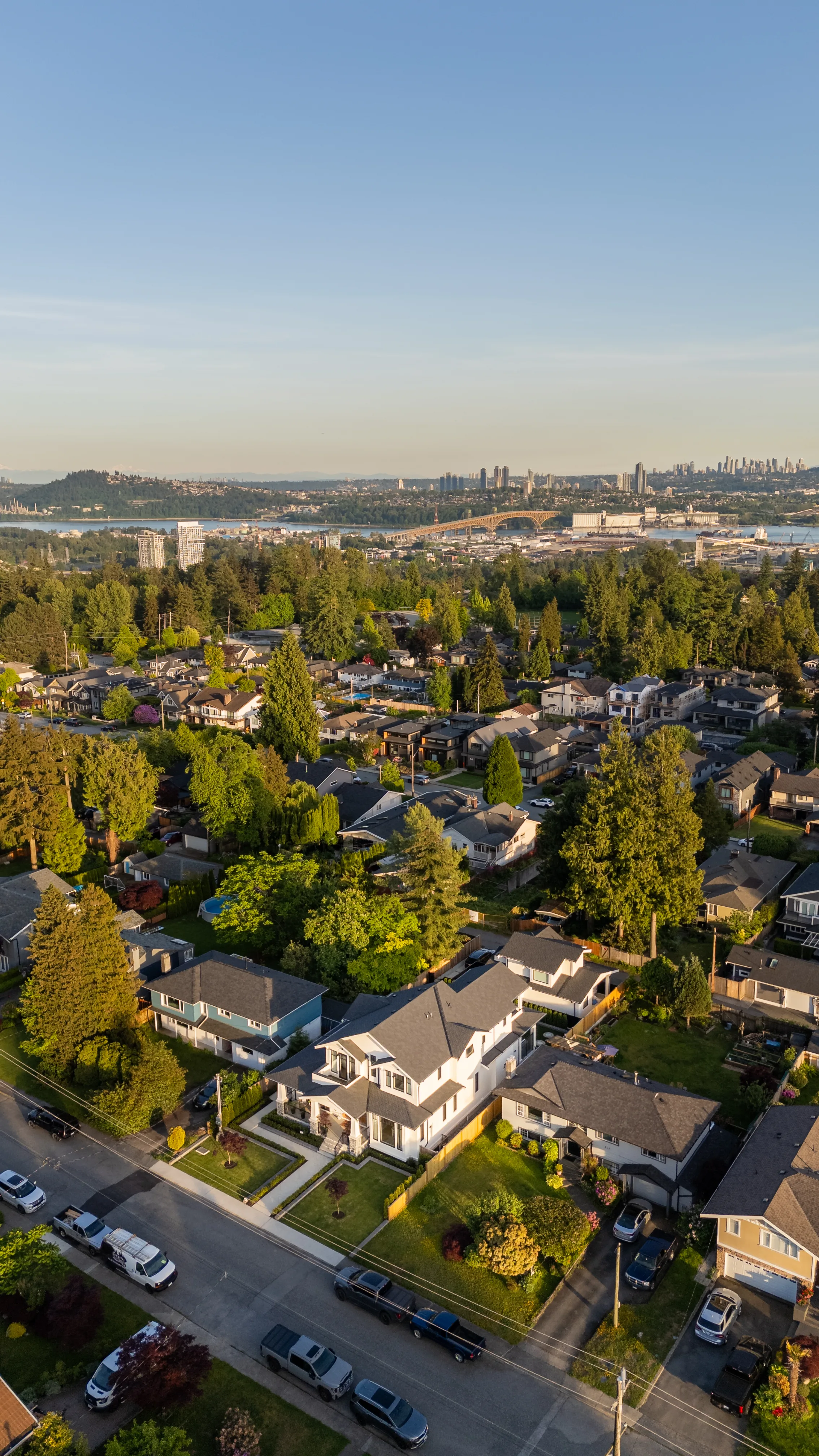 Aerial view new shingles Langley BC
