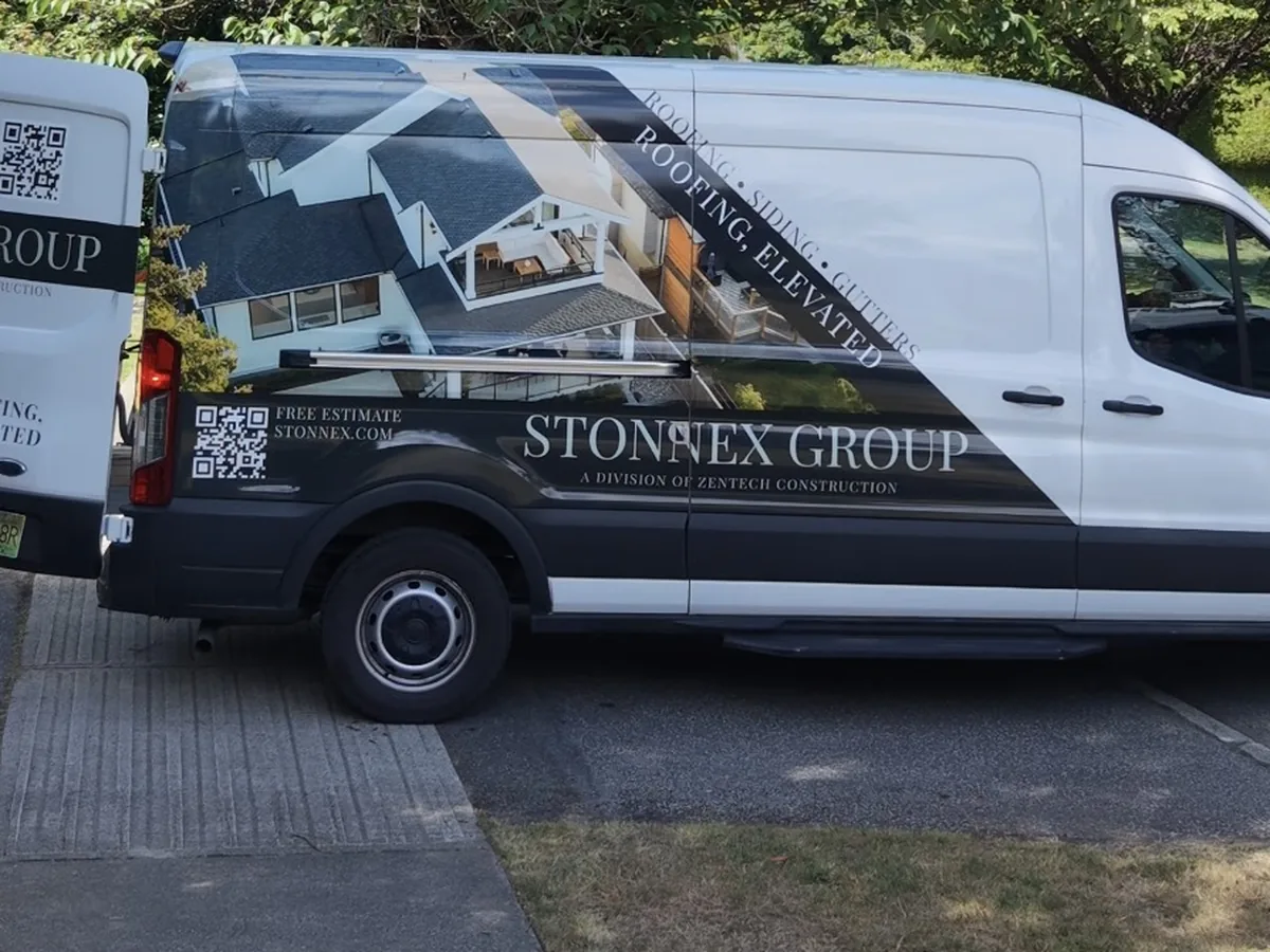Stonnex Group van on site at a Lower Mainland home